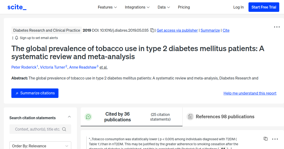 The global prevalence of tobacco use in type 2 diabetes mellitus