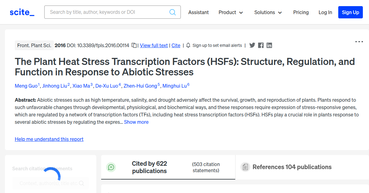 Frontiers The Plant Heat Stress Transcription Factors Hsfs