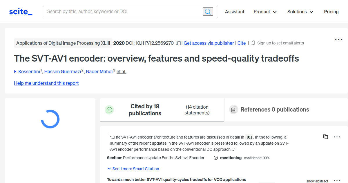 The SVTAV1 encoder overview, features and speedquality tradeoffs