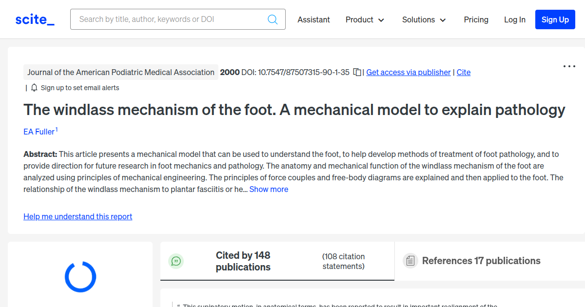 The windlass mechanism of the foot. A mechanical model to explain