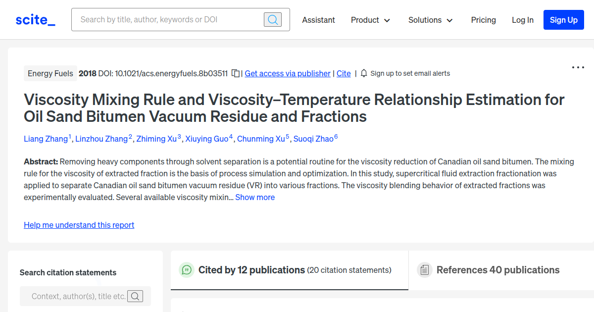 Viscosity Mixing Rule and ViscosityTemperature Relationship Estimation