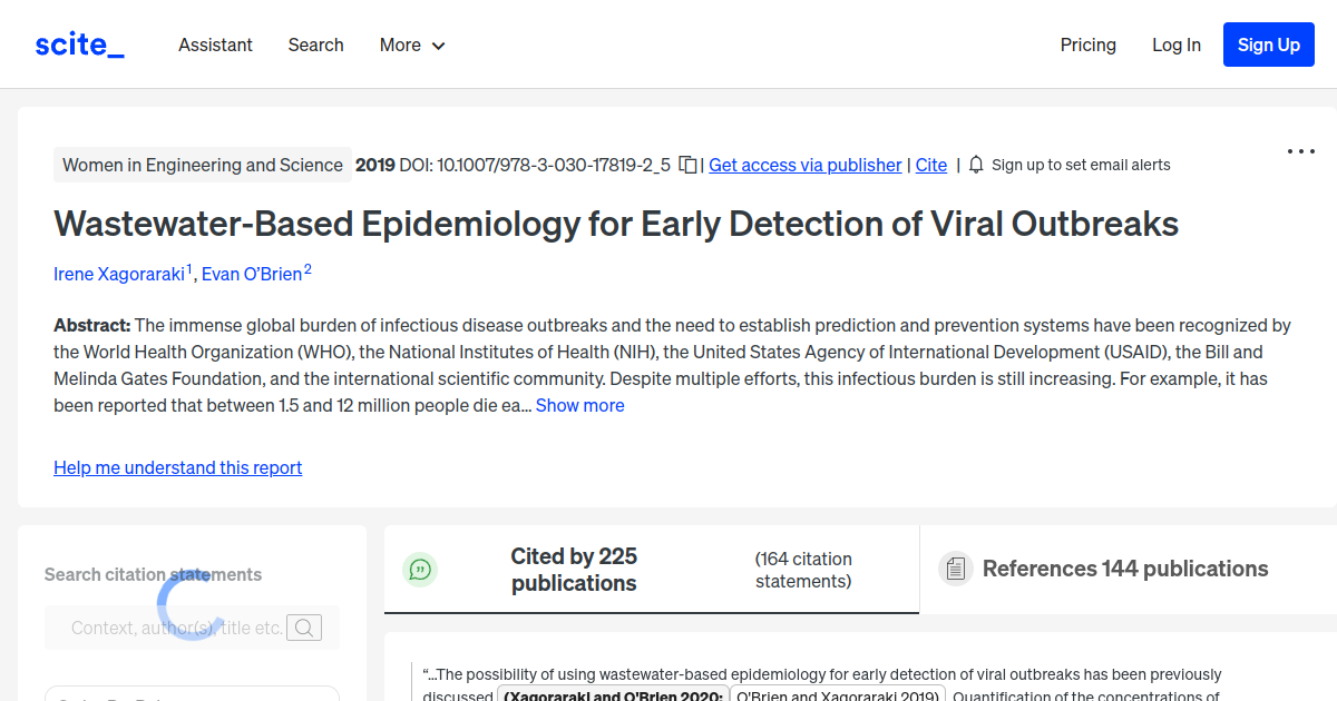 WastewaterBased Epidemiology for Early Detection of Viral Outbreaks