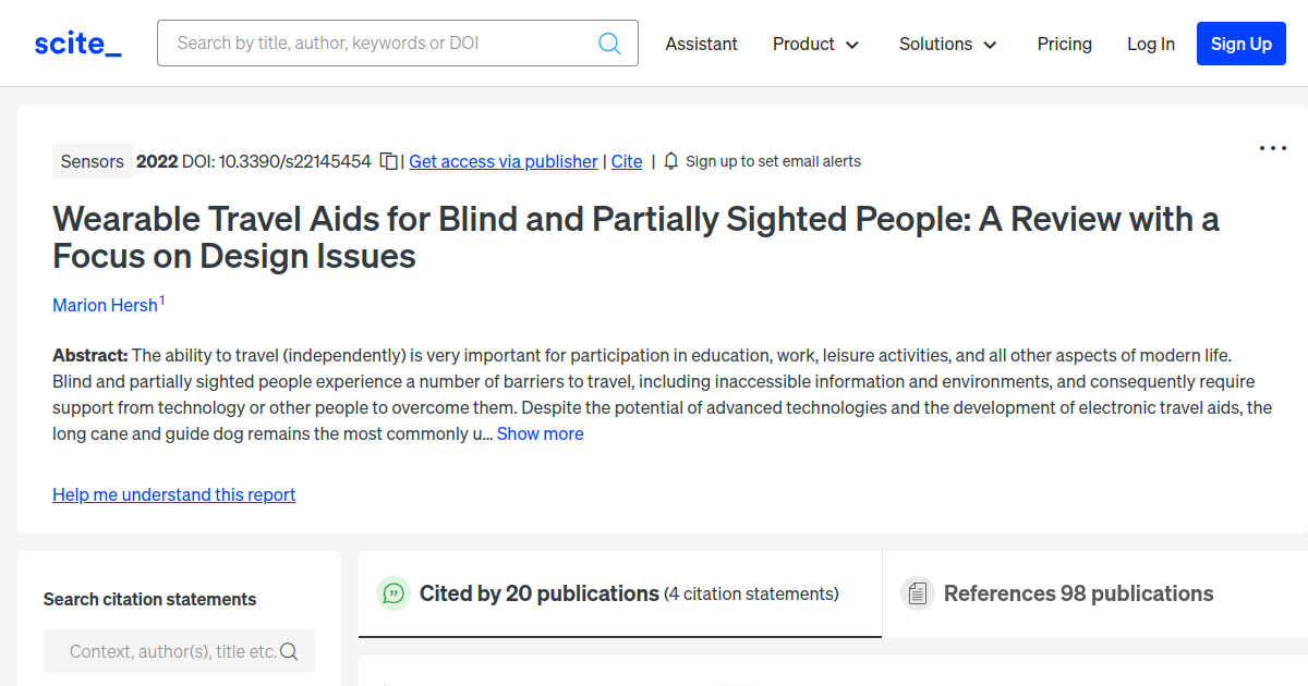 Wearable Travel Aids for Blind and Partially Sighted People A Review