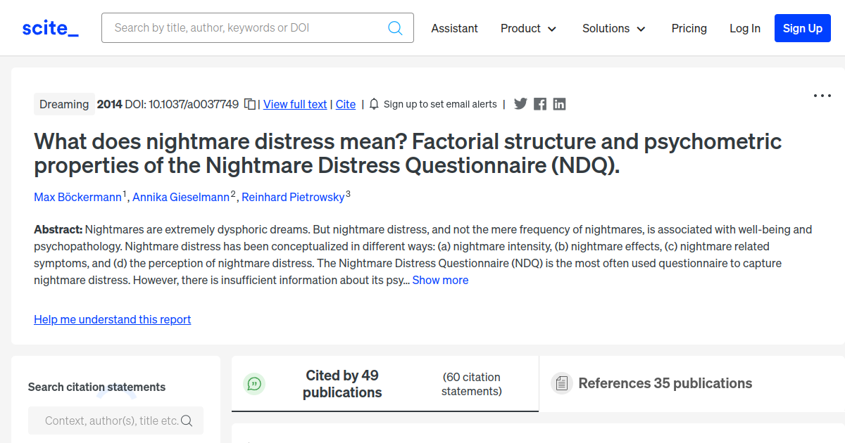 what-does-nightmare-distress-mean-factorial-structure-and-psychometric