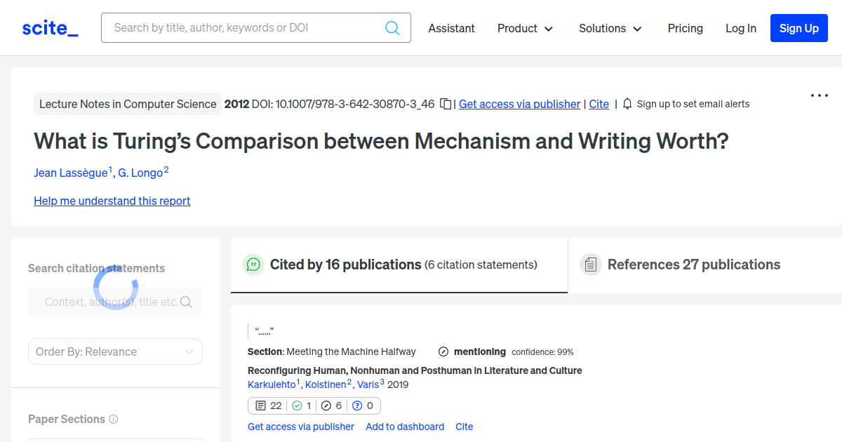 What is Turing’s Comparison between Mechanism and Writing Worth
