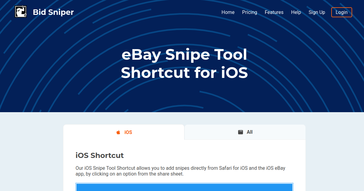 eBay Snipe Tool Shortcut for iOS Bid Sniper