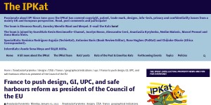 France to push design, GI, UPC, and safe harbours reform as president of the Council of the EU