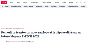 Renault présente son nouveau logo et le dépose déjà sur sa future Megane E-TECH 2022