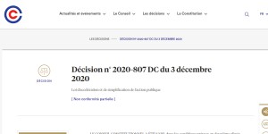 Décision n° 2020-807 DC du 3 décembre 2020