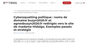 Cybersquatting politique : noms de domaine buzyn2020.fr et agnesbuzyn2020.fr redirigés vers le site de madame Hidalgo