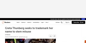 Greta Thunberg seeks to trademark her name to stem misuse