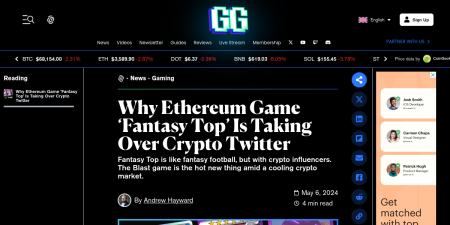 Read the full Article:  ⭲ Why Ethereum Game ‘Fantasy Top’ Is Taking Over Crypto Twitter