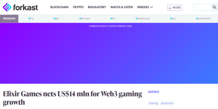 Read the full Article:  ⭲ Elixir Games nets US$14 mln for Web3 gaming growth