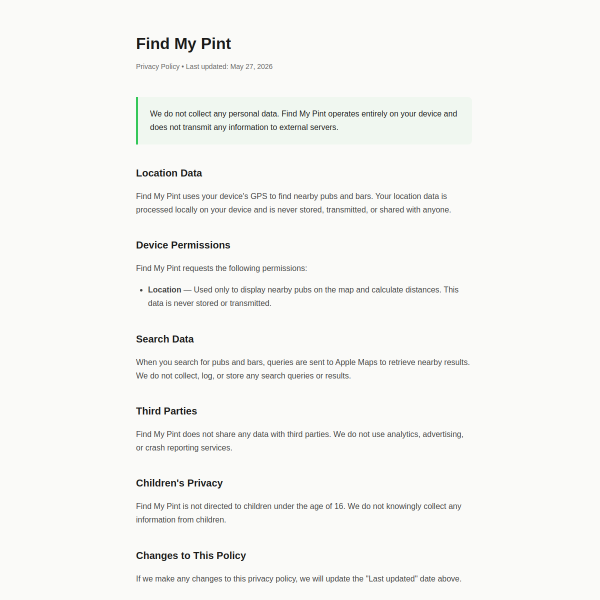 Screenshot of beerfinder.thomasbale.com