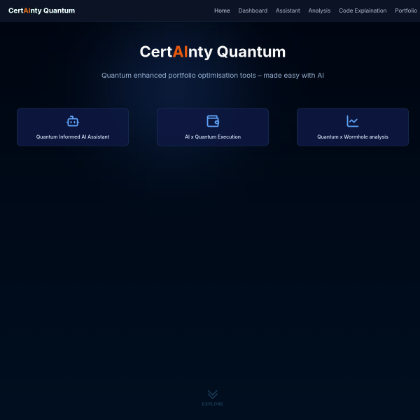 Screenshot of certainty-quantum.thomasbale.com