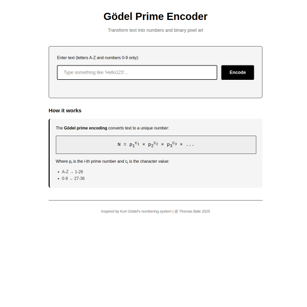 Screenshot of godel.thomasbale.com