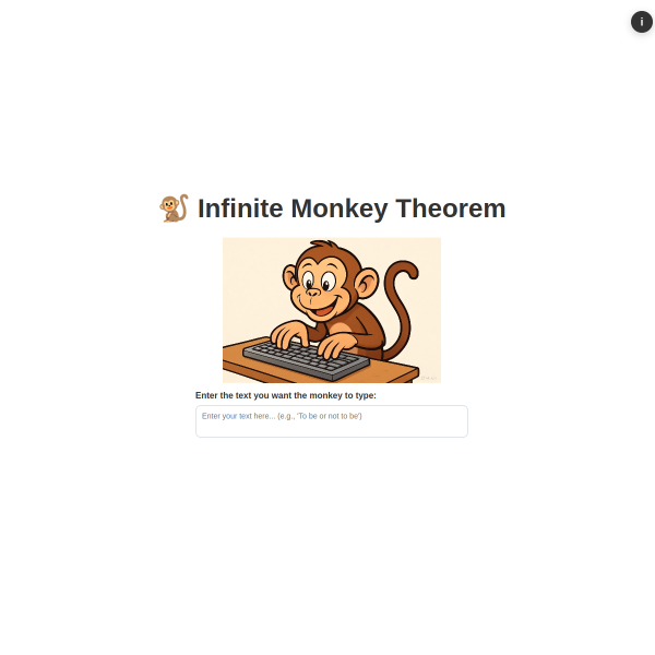 Screenshot of infinite-monkey.thomasbale.com