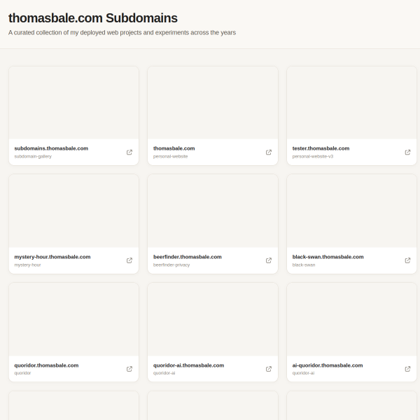 Screenshot of subdomains.thomasbale.com