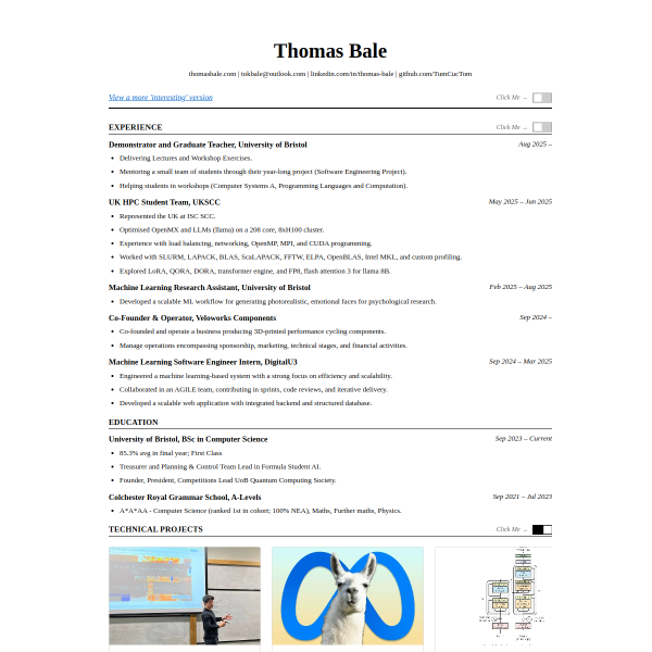 Screenshot of thomasbale.com