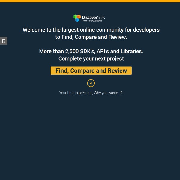DiscoverSDK homepage screenshot