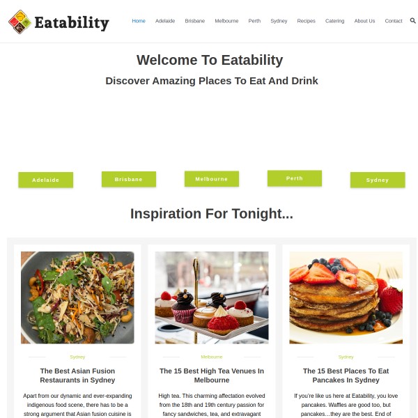 Eatability.com.au homepage screenshot