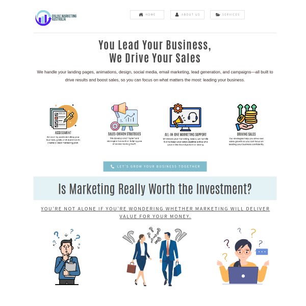 Online Marketing Australia homepage screenshot