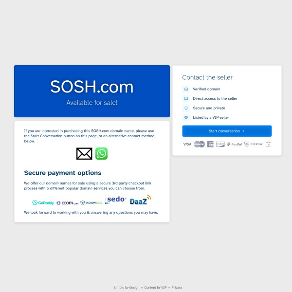Sosh homepage screenshot
