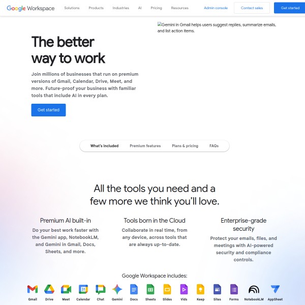 Google Apps homepage screenshot