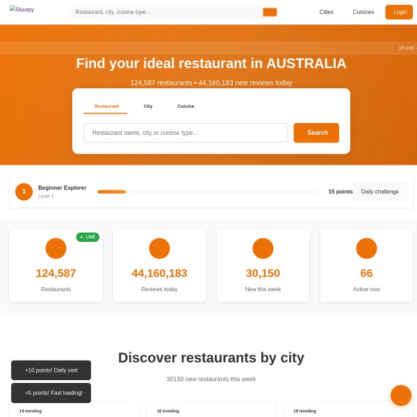 Sluurpy homepage screenshot