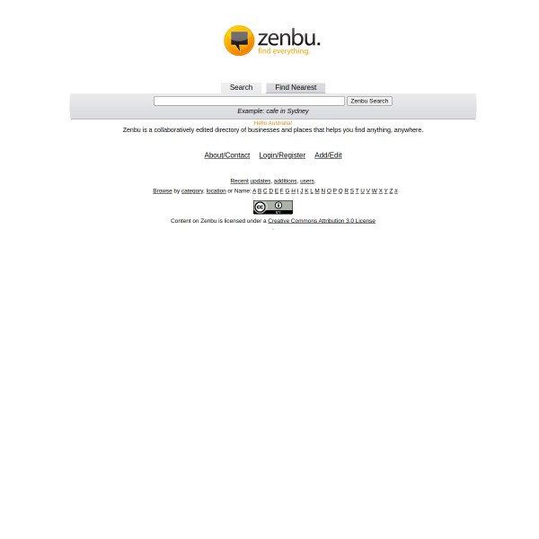 Zenbu homepage screenshot