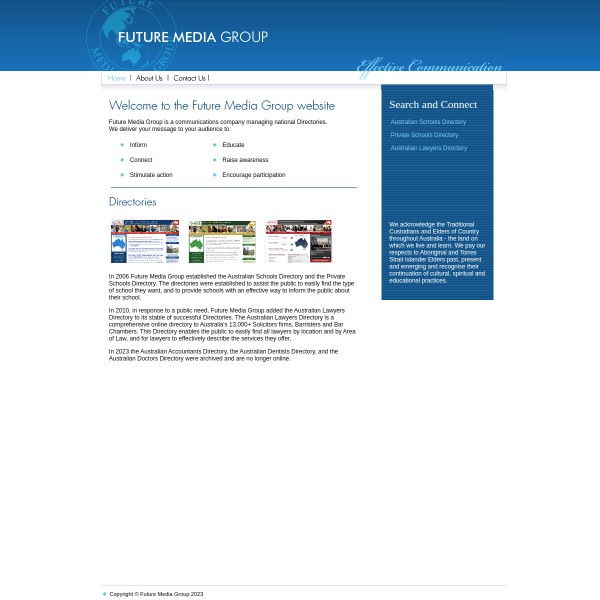 Australian Lawyers Directory homepage screenshot