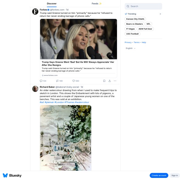 Bluesky homepage screenshot