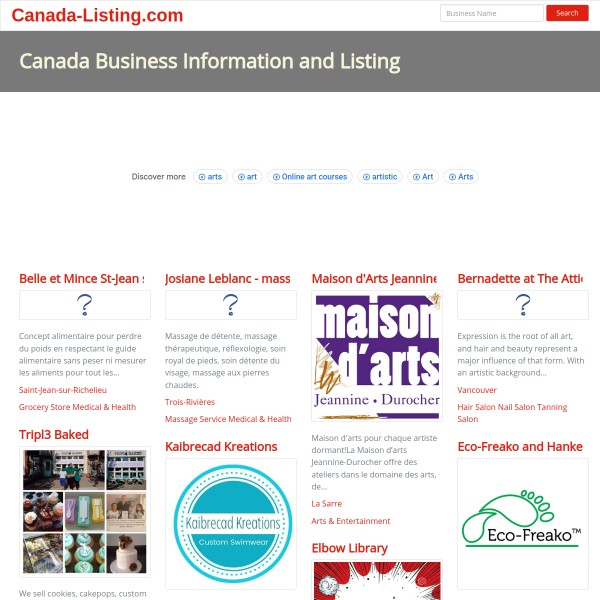 canada-listing.com homepage screenshot