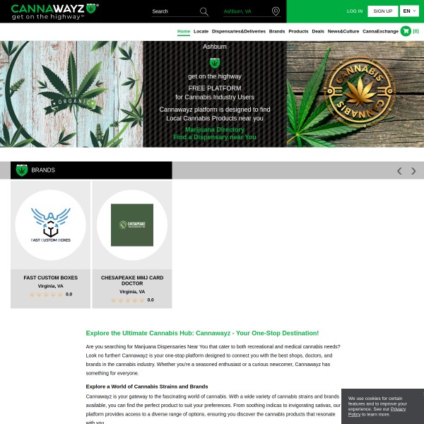 Cannawayz homepage screenshot
