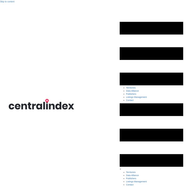 Central Index homepage screenshot