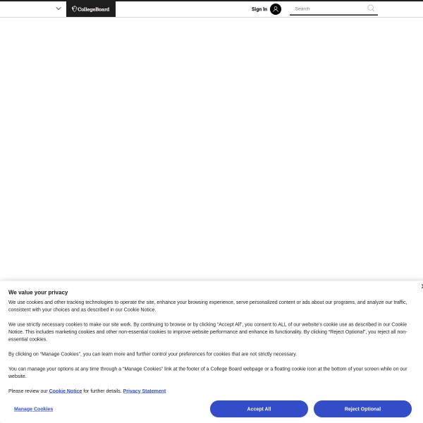 The College Board homepage screenshot