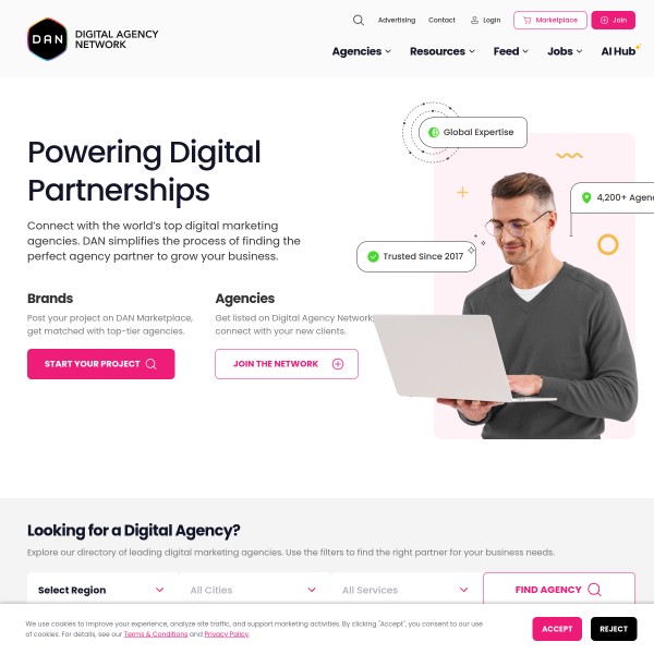 Digital Agency Network homepage screenshot