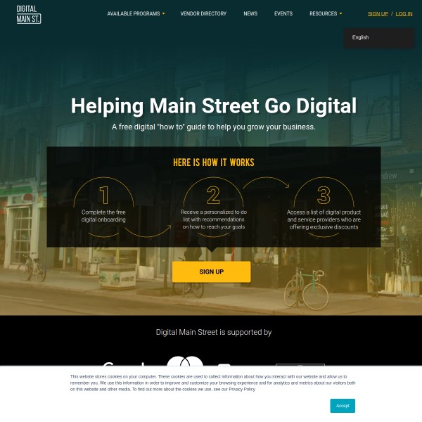Digital Mainstreet homepage screenshot