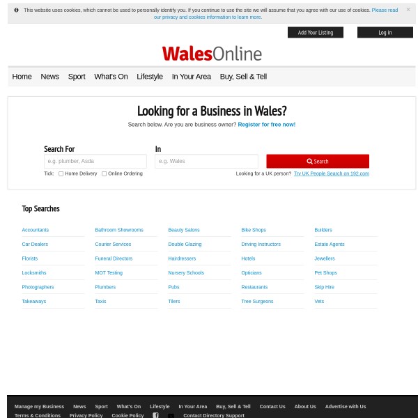 Wales Online homepage screenshot