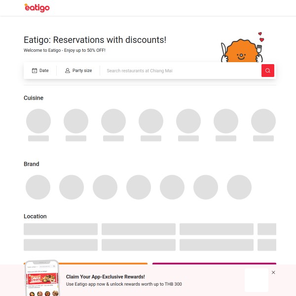 Eatigo homepage screenshot