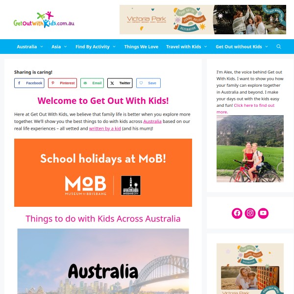 Get Out With KIds homepage screenshot