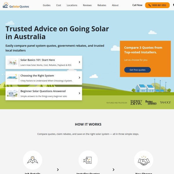 Go Solar Quotes homepage screenshot