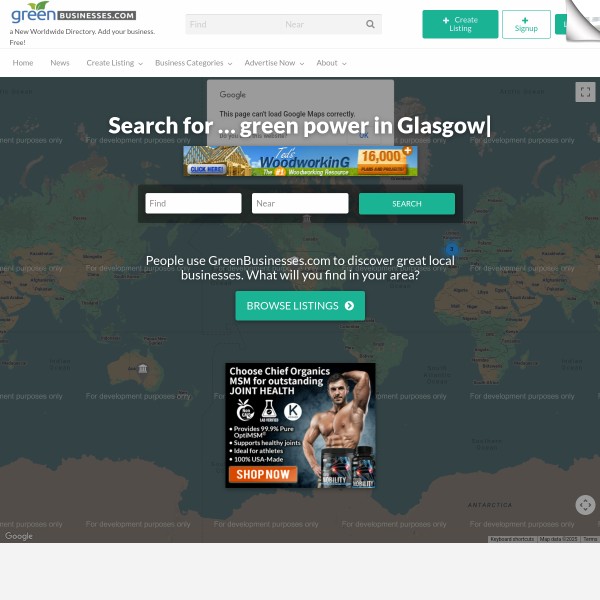 greenbusinesses.com homepage screenshot