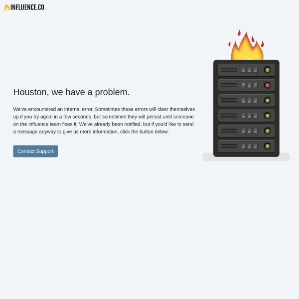 Influence.co homepage screenshot