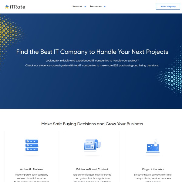 ITRate homepage screenshot