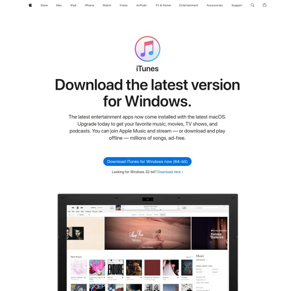 ITunes App Store homepage screenshot
