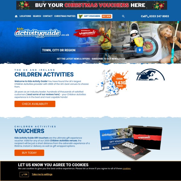 KidsActivityGuide homepage screenshot