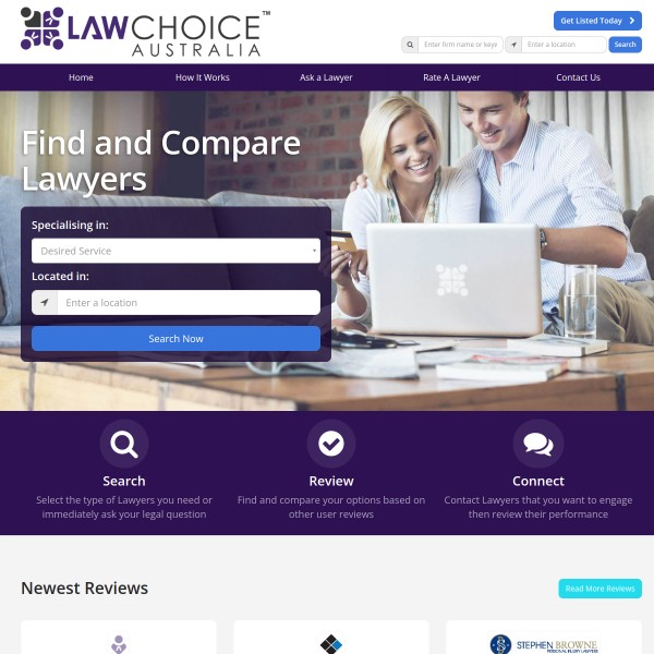 Law Choice homepage screenshot
