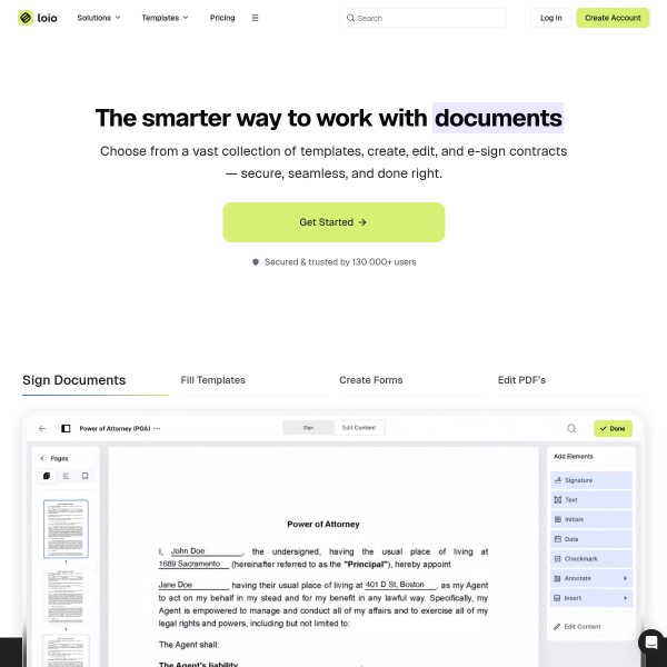 Lawrina homepage screenshot