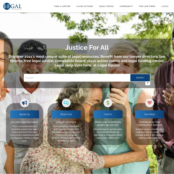 LegalEquals homepage screenshot